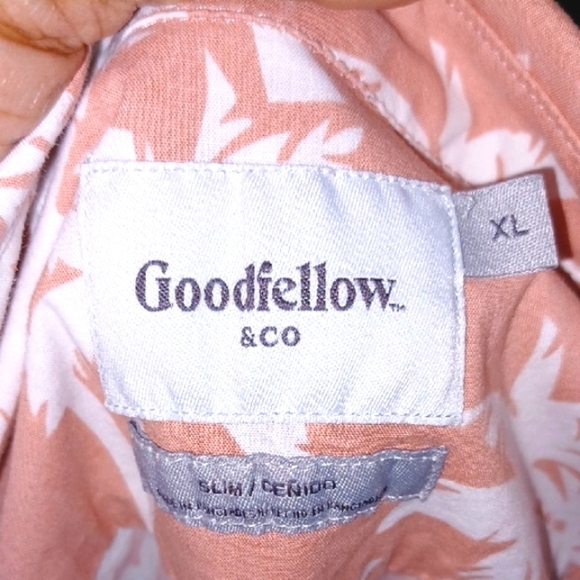 Goodfellow & Co Orange and White Casual Button Down Shirt, XL - Picture 2 of 9